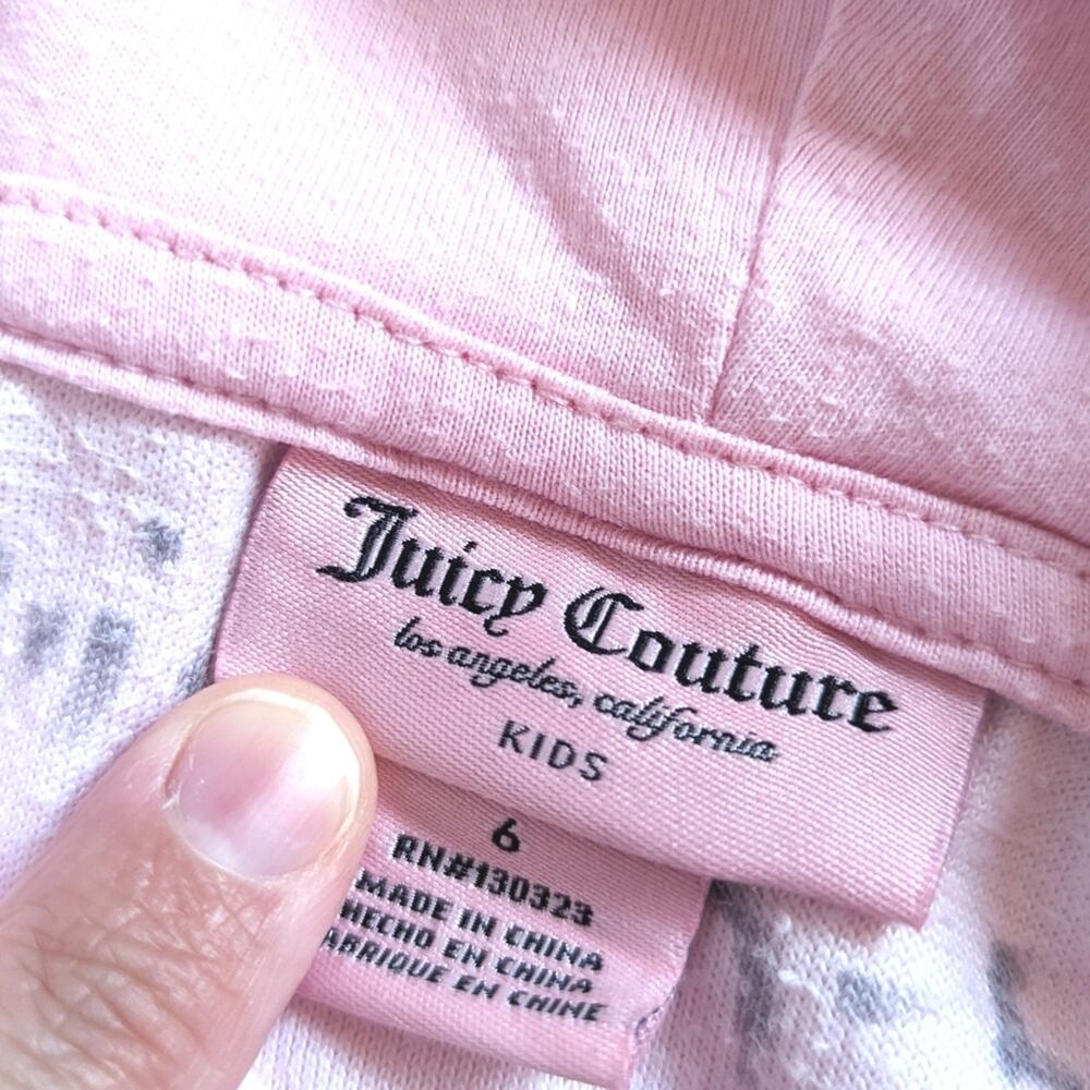 Juice Couture Zip Up Hoodie Girls Sz 6 Velour Y2k - Picture 8 of 8